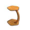 Modern C-Shaped Wooden Side Table