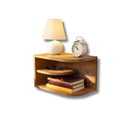 Modern Wooden Bedside Table with Open Shelves