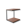 Modern Industrial Wooden Side Table with Metal Frame